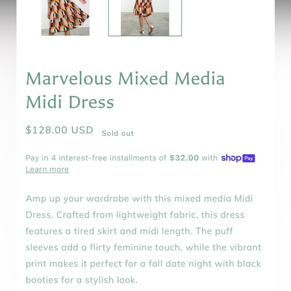 THML Marvelous Mixed Media Midi Dress - Picture 15 of 15